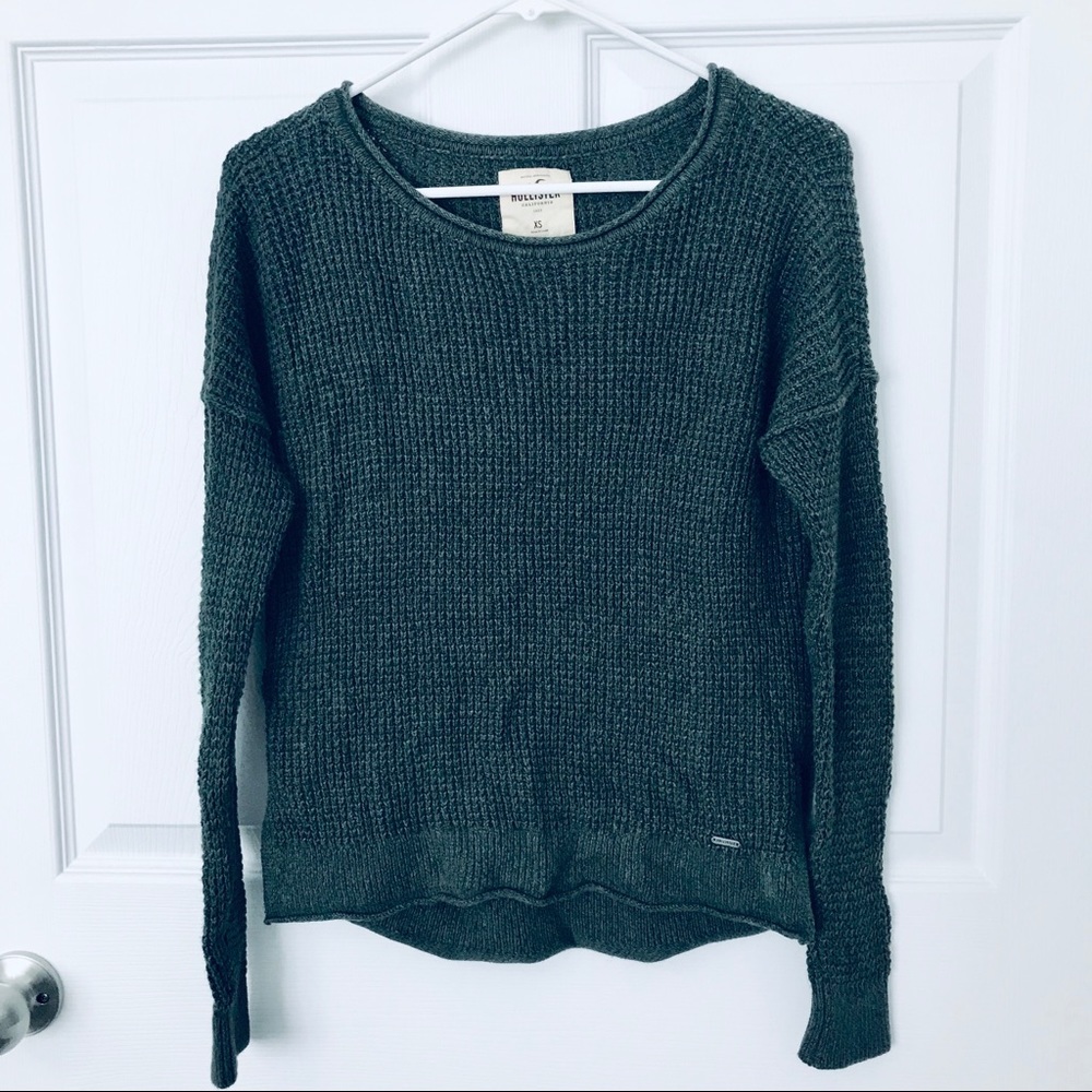 Rib-Knit Army Green Sweater